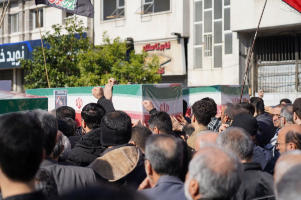 مراسم باشکوه تشییع شهدای گیلانی جنگ آمریکایی‌ـصهیونیستی و سوگواری شهادت امام خامنه‌ای
